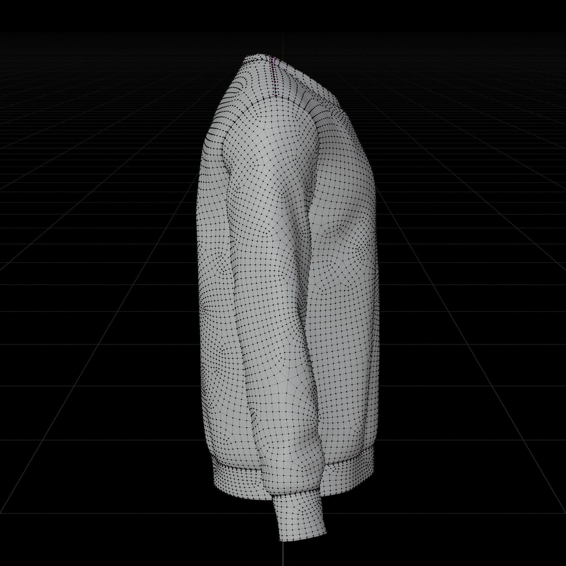 White sweatshirt Low-poly 3D model_23