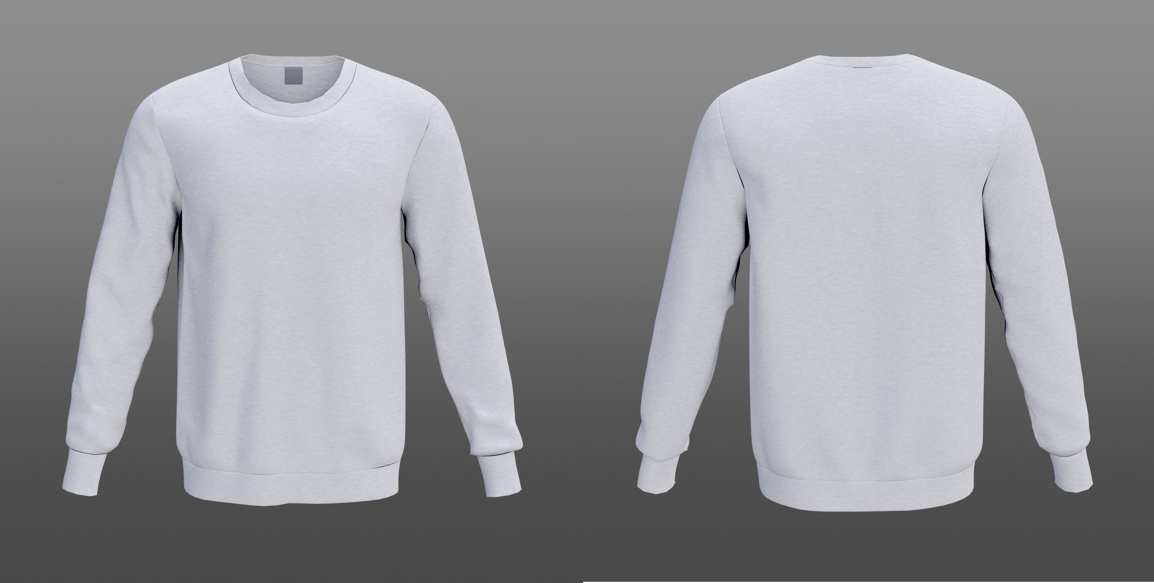 White sweatshirt Low-poly 3D model_24