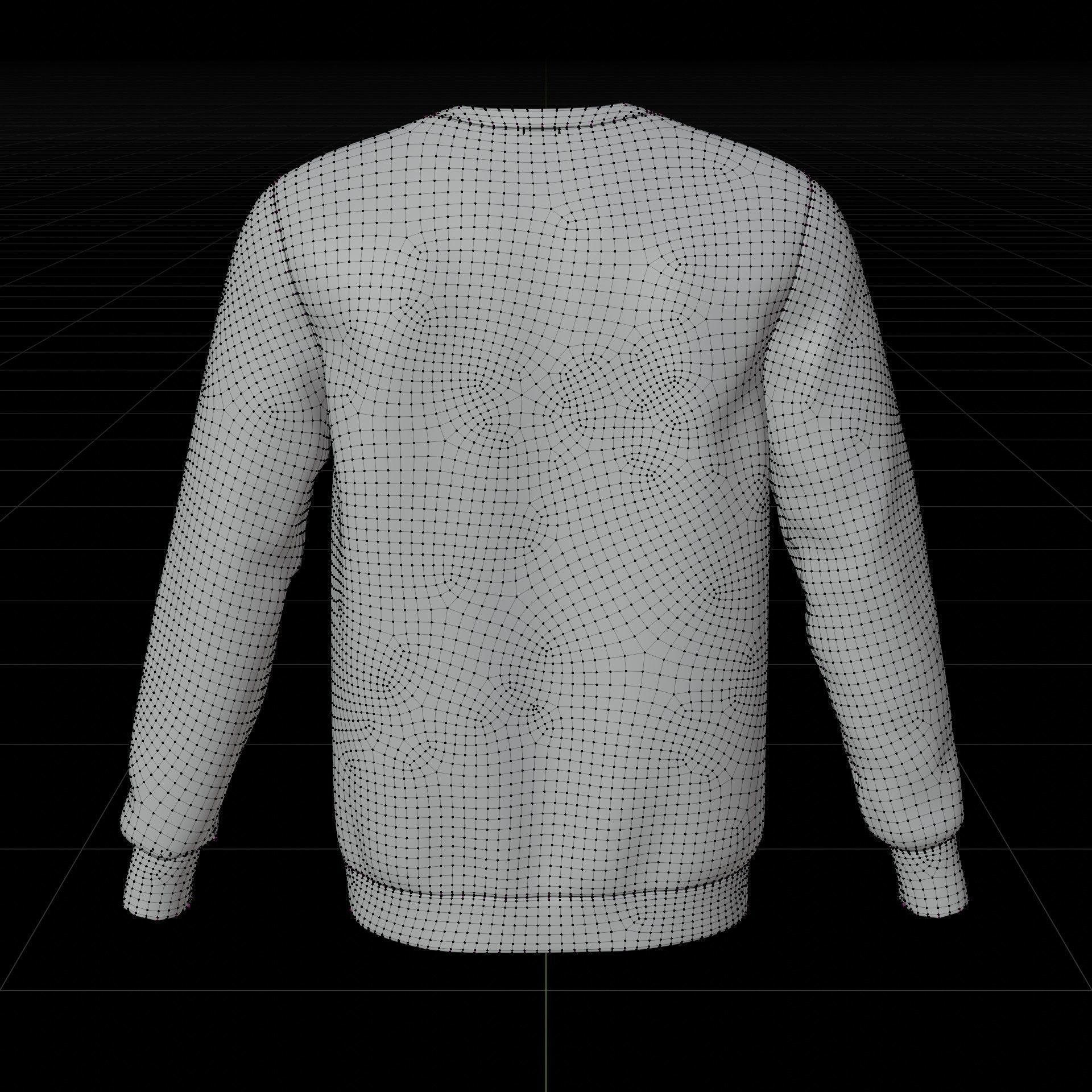 White sweatshirt Low-poly 3D model_22
