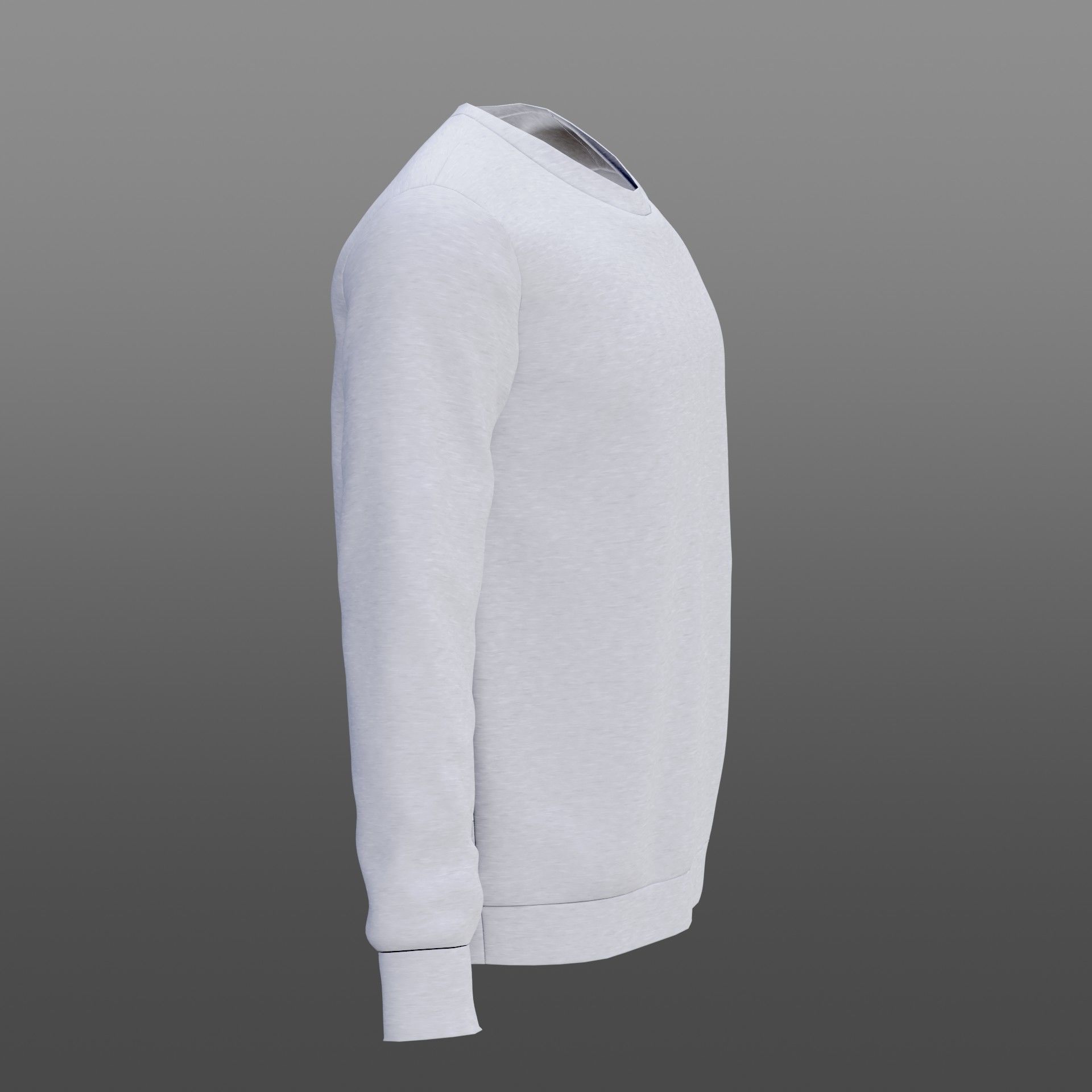 White sweatshirt Low-poly 3D model_7