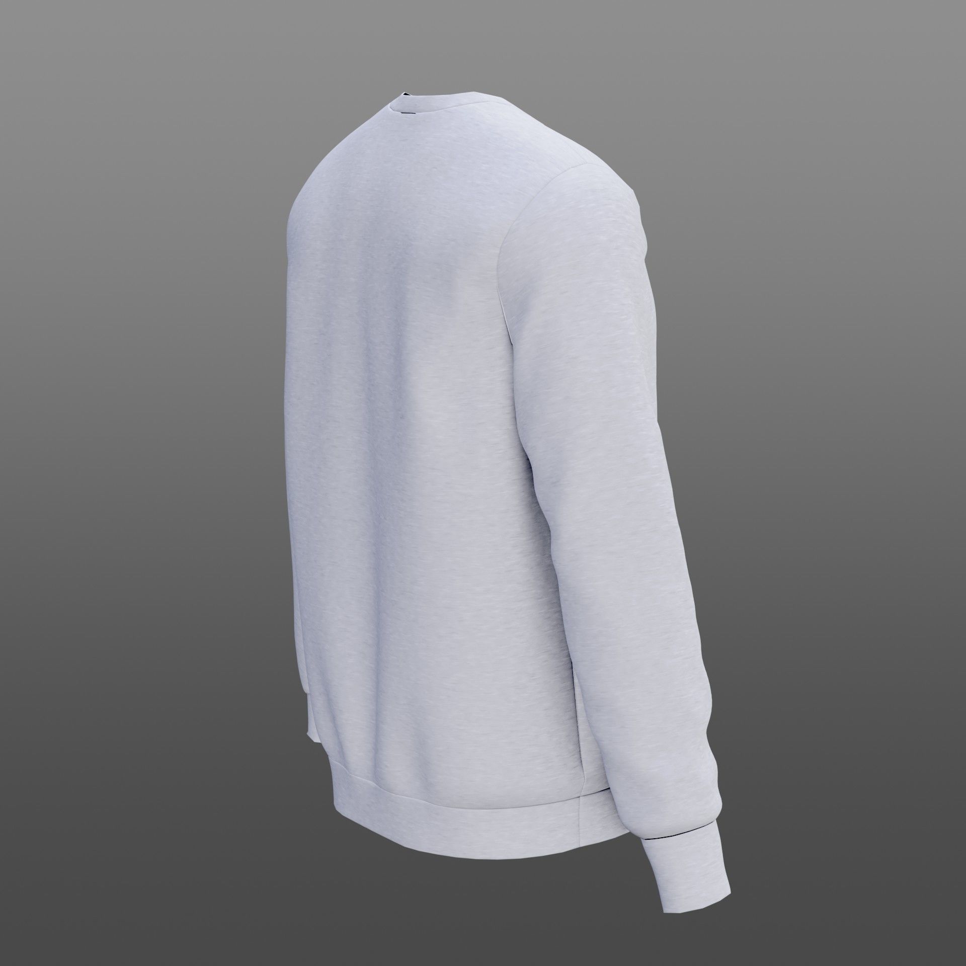 White sweatshirt Low-poly 3D model_9