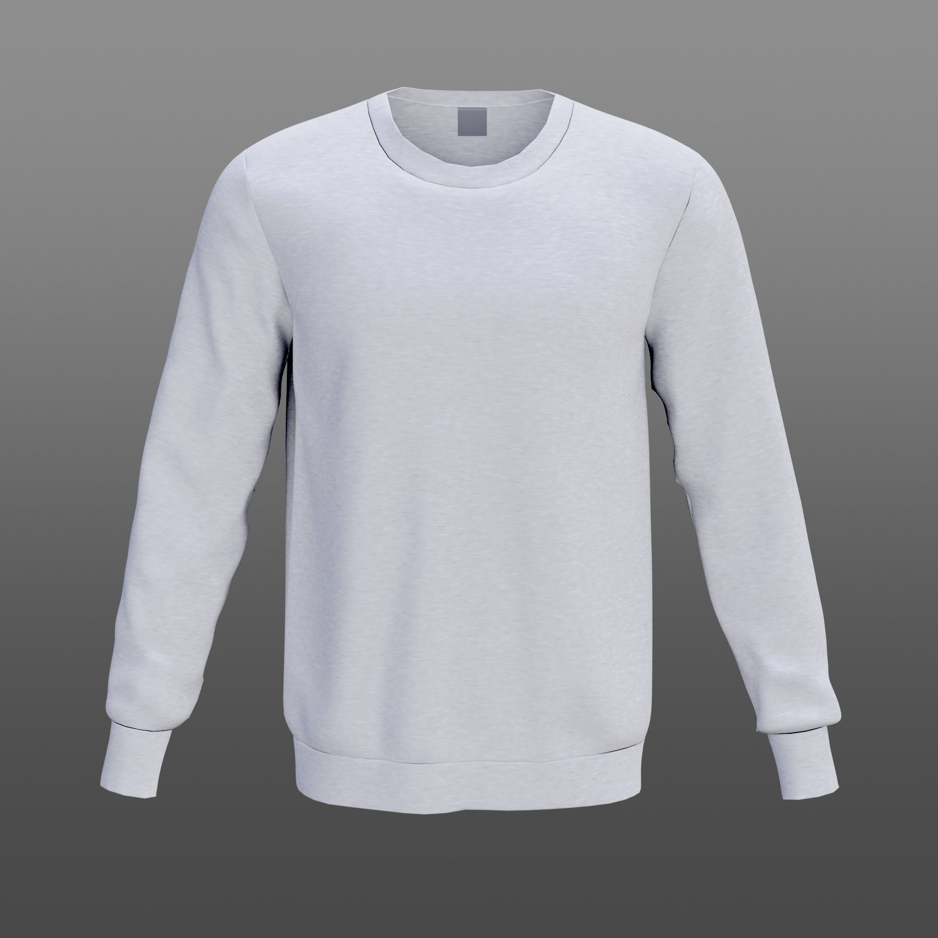 White sweatshirt Low-poly 3D model_2
