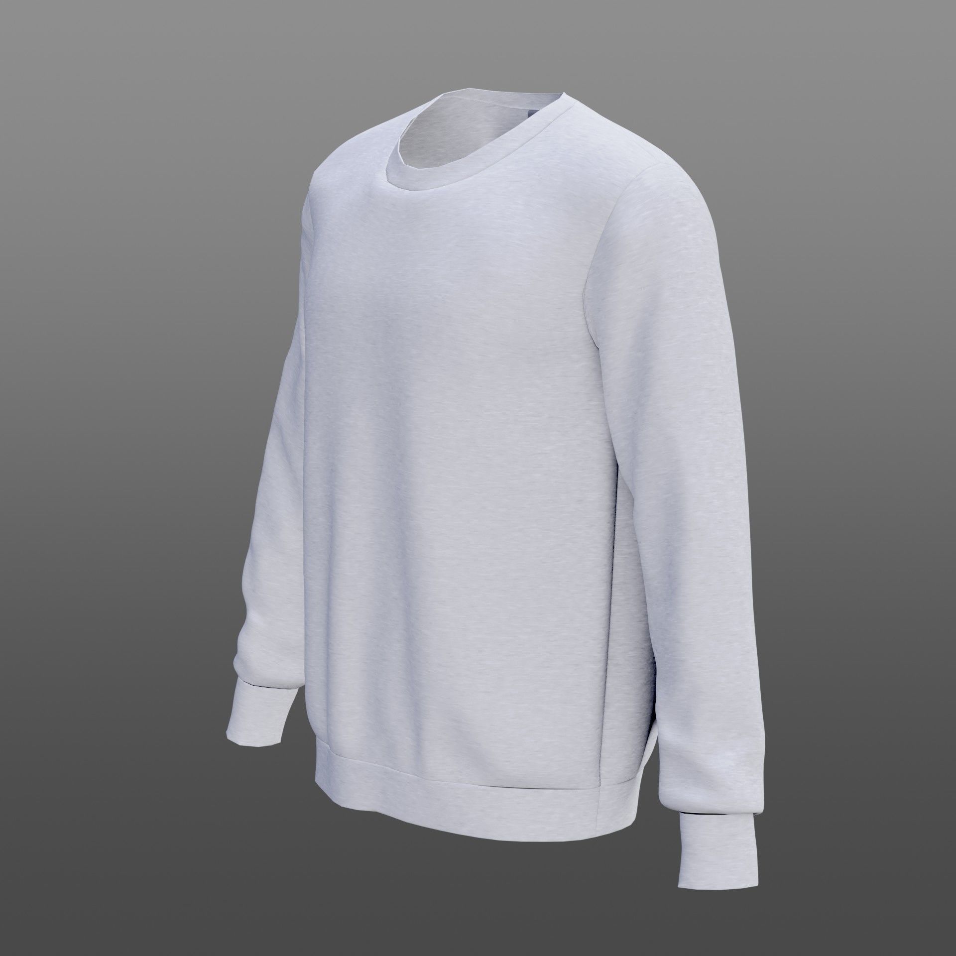 White sweatshirt Low-poly 3D model_18