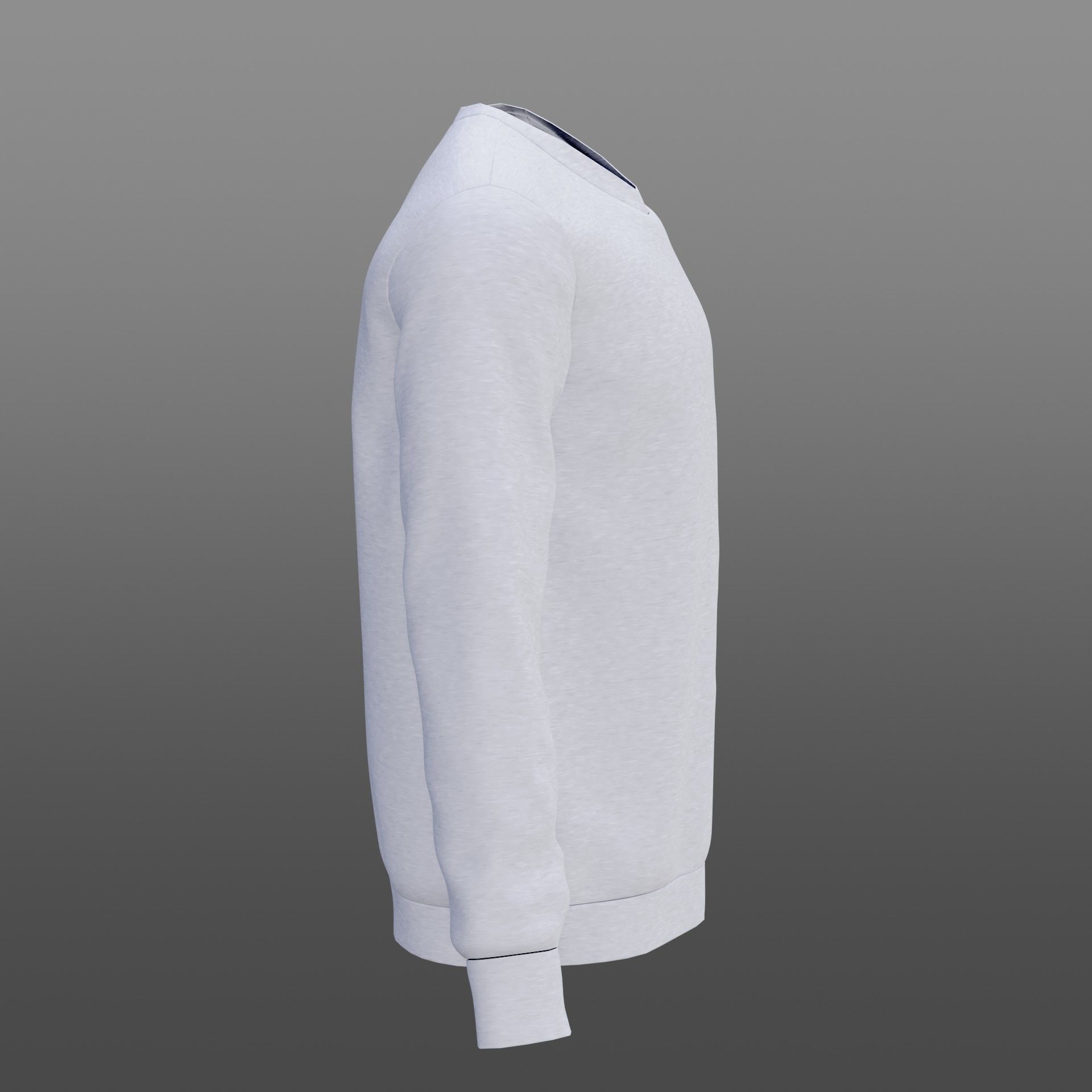 White sweatshirt Low-poly 3D model_8
