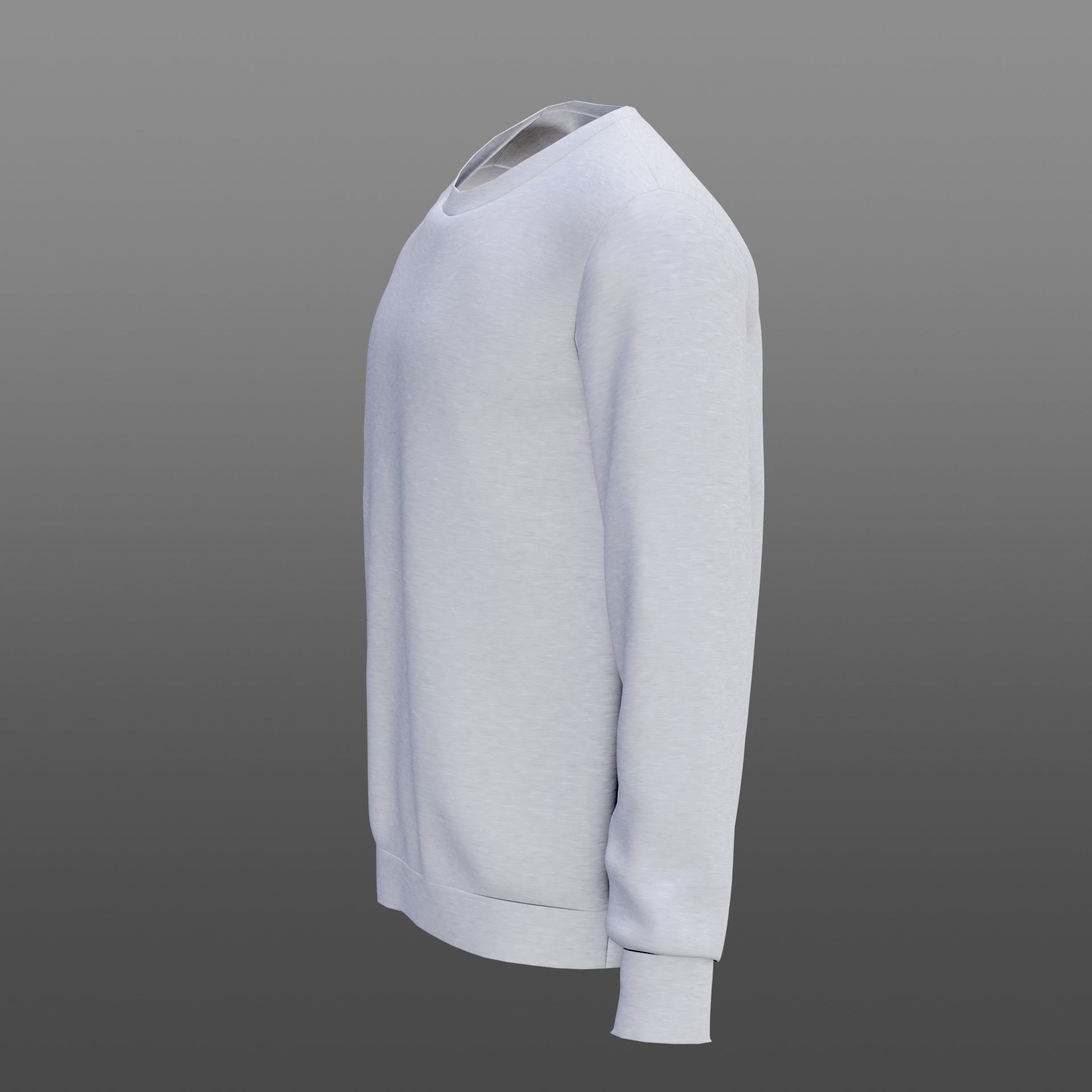 White sweatshirt Low-poly 3D model_17