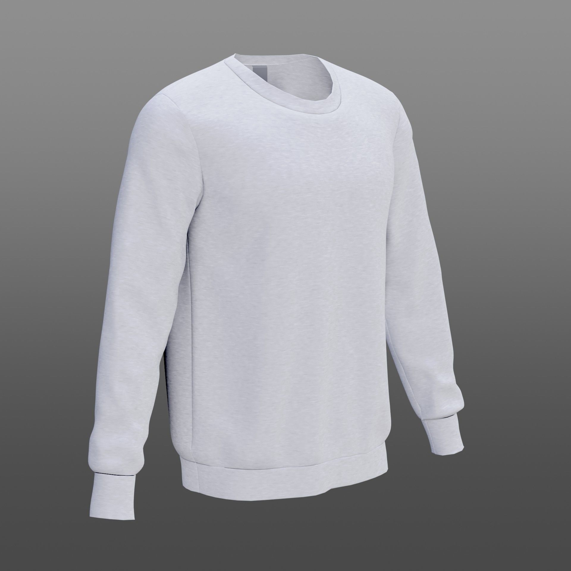 White sweatshirt Low-poly 3D model_4