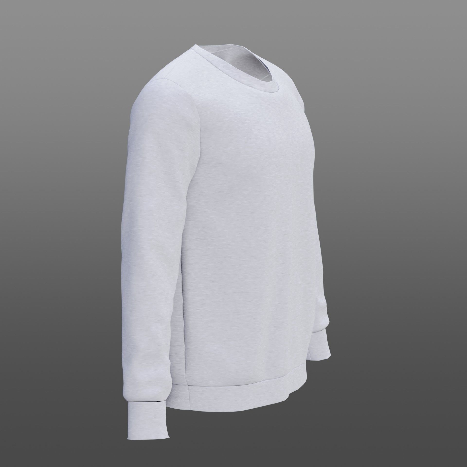 White sweatshirt Low-poly 3D model_6