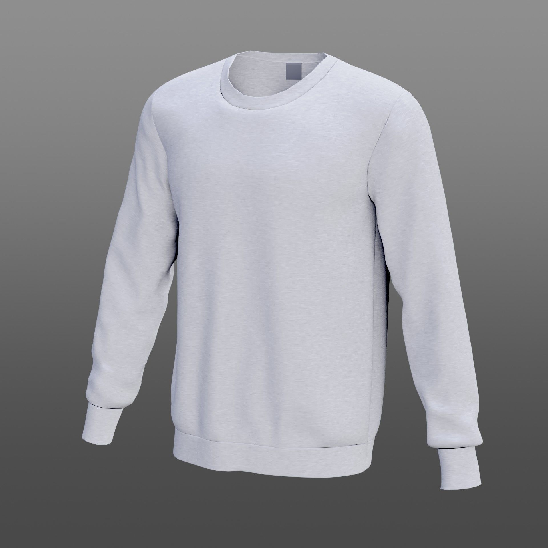 White sweatshirt Low-poly 3D model_19