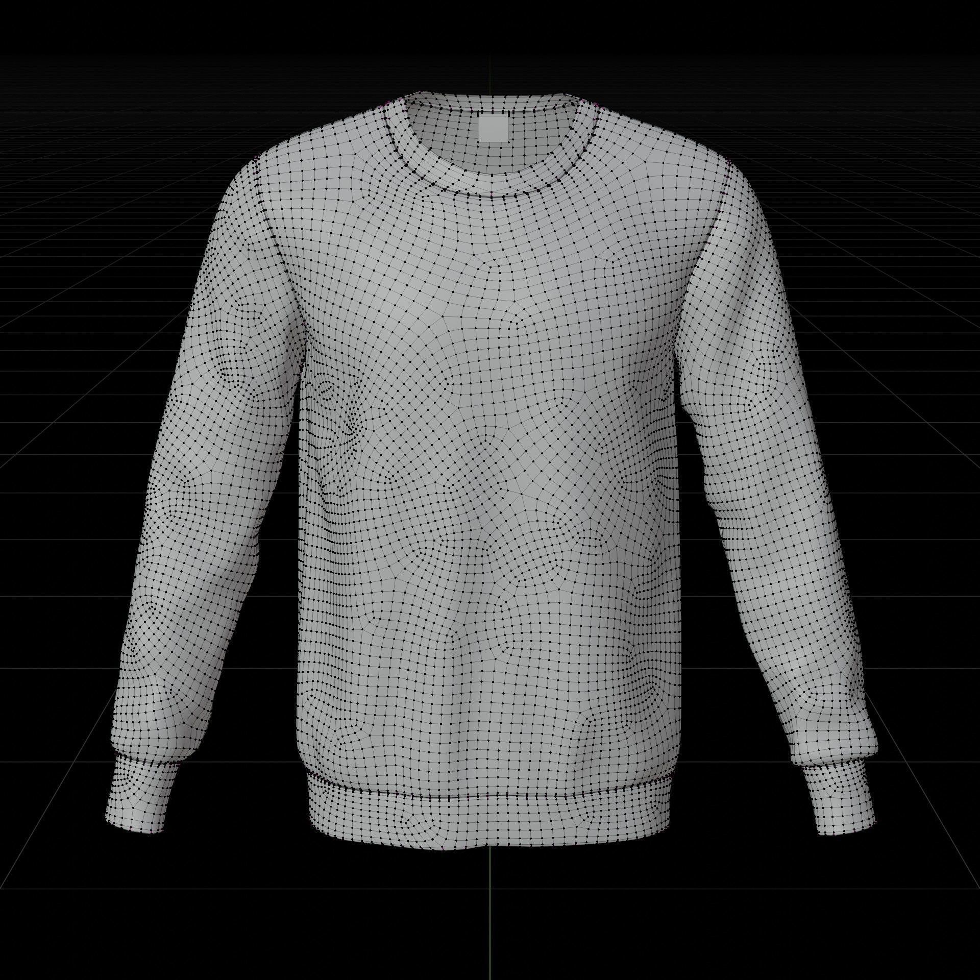 White sweatshirt Low-poly 3D model_21