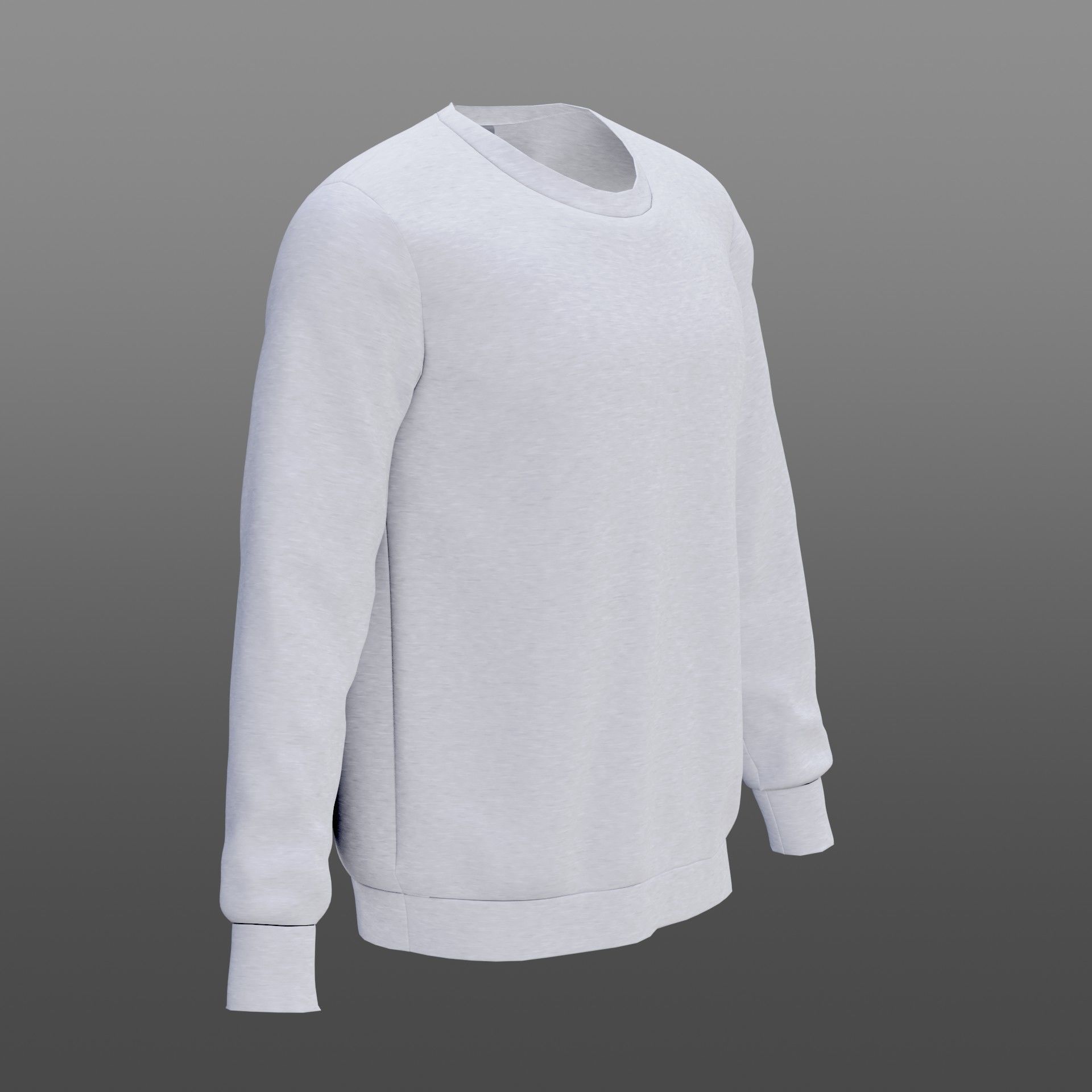 White sweatshirt Low-poly 3D model_5