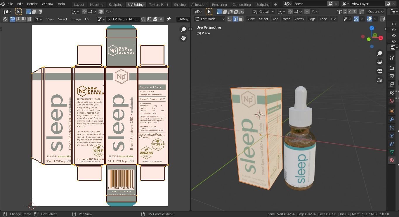 CBD oil Low-poly 3D model_8