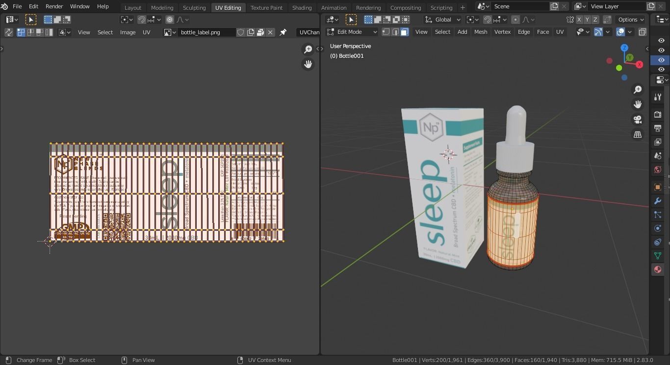 CBD oil Low-poly 3D model_7