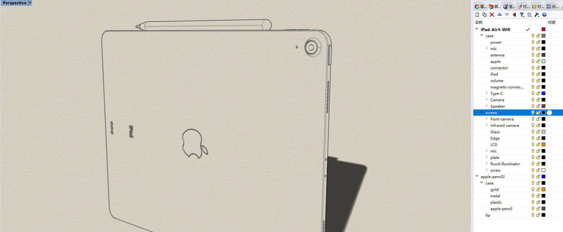 NEW Apple iPad Air 4 Gen 3D models with Apple pencil 2  3D model_16