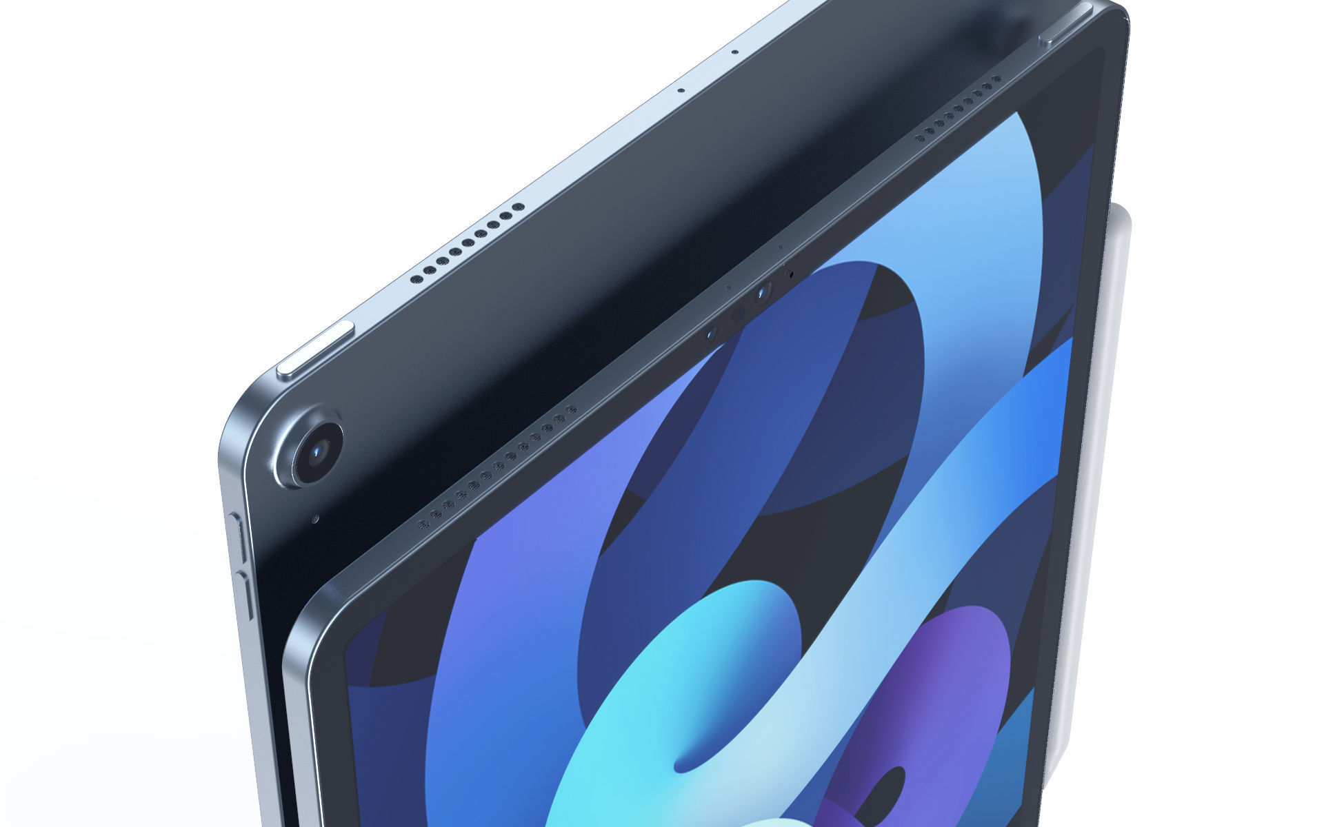 NEW Apple iPad Air 4 Gen 3D models with Apple pencil 2  3D model_1