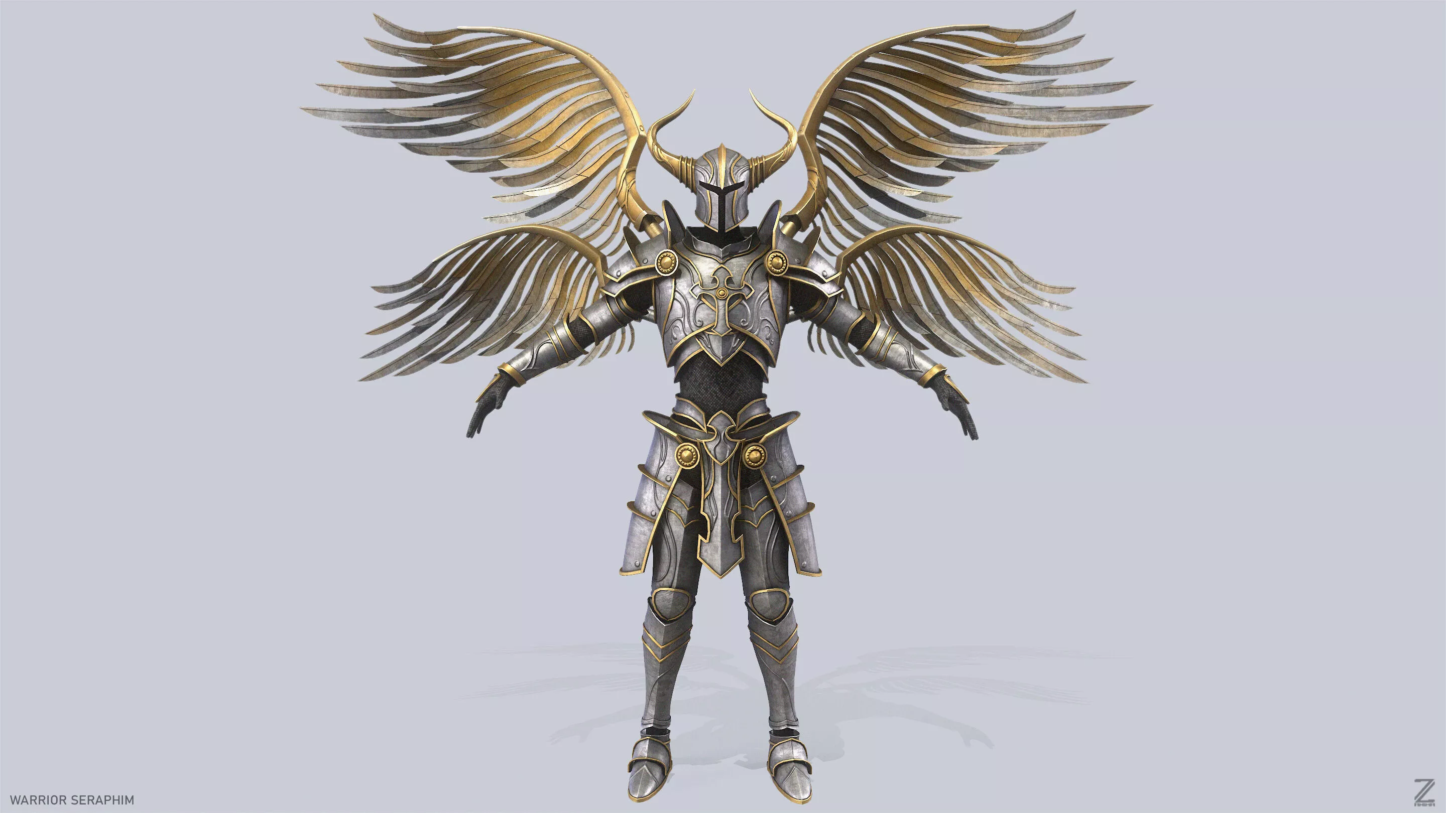 Warrior Seraphim Low-poly 3D model