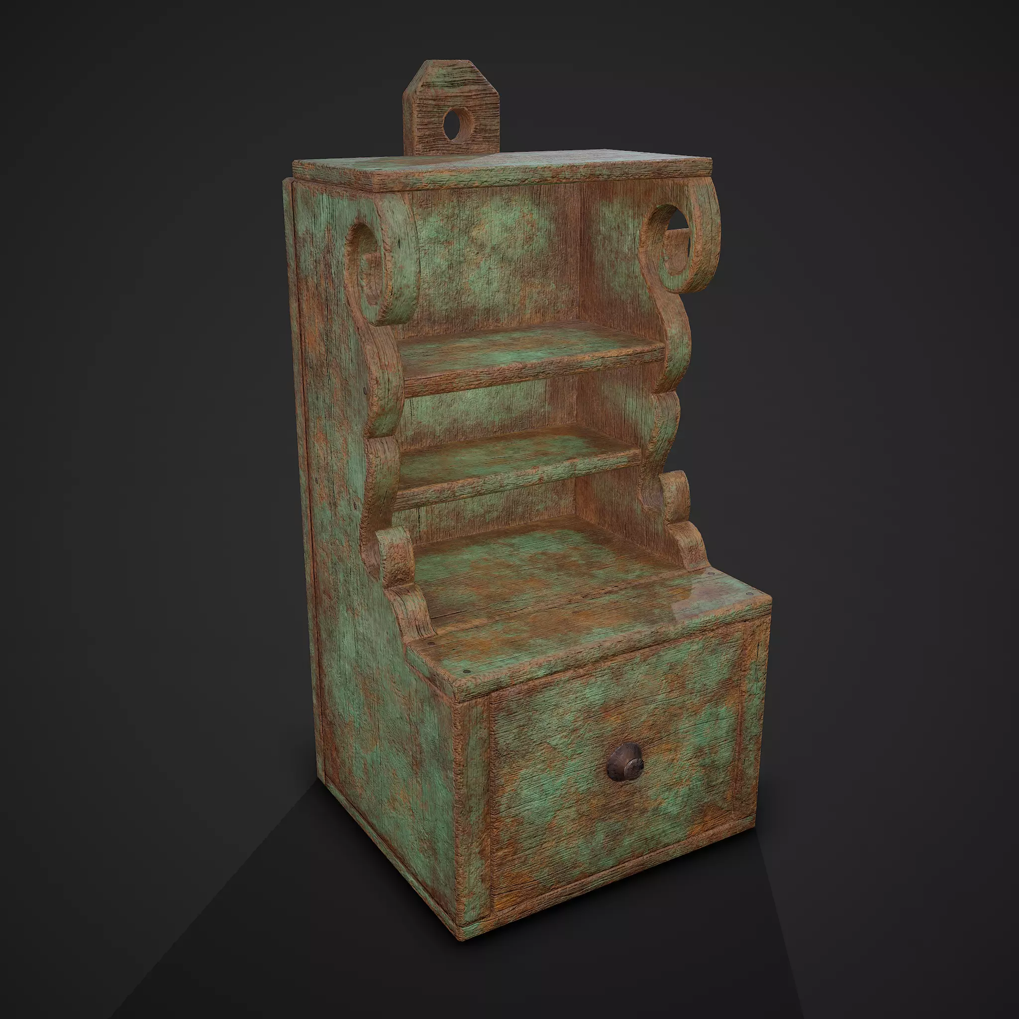 Medieval Style Storage Box Low-poly 3D model