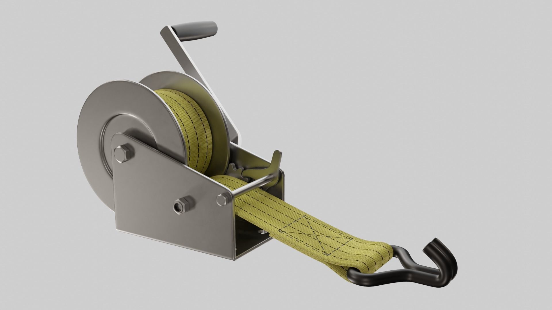 Manual winch 3D model_2