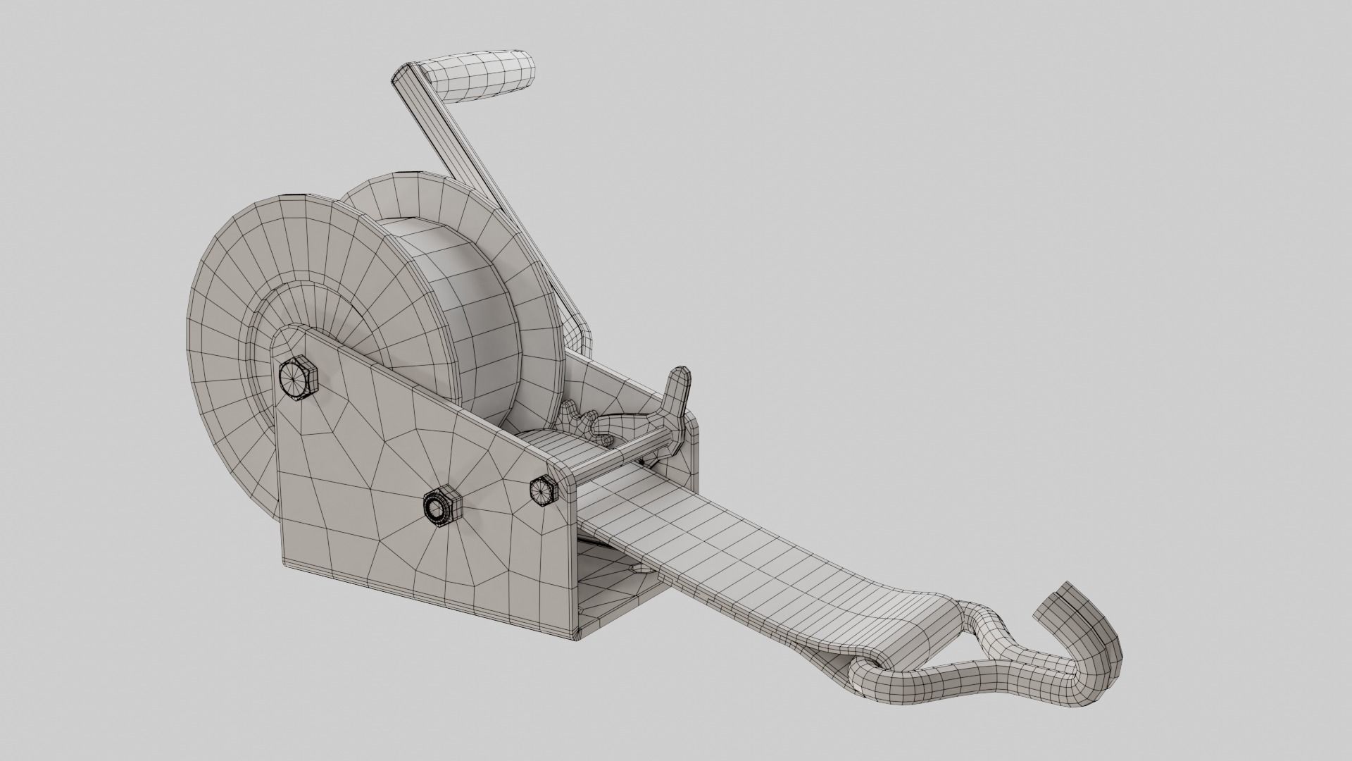 Manual winch 3D model_7