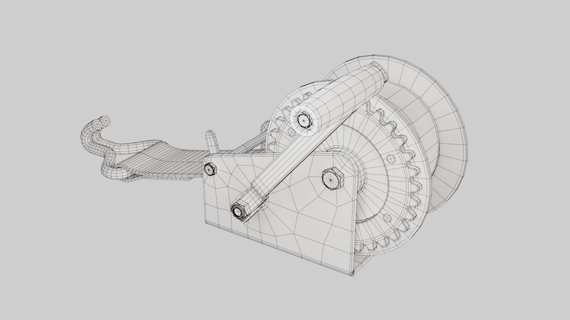 Manual winch 3D model_6