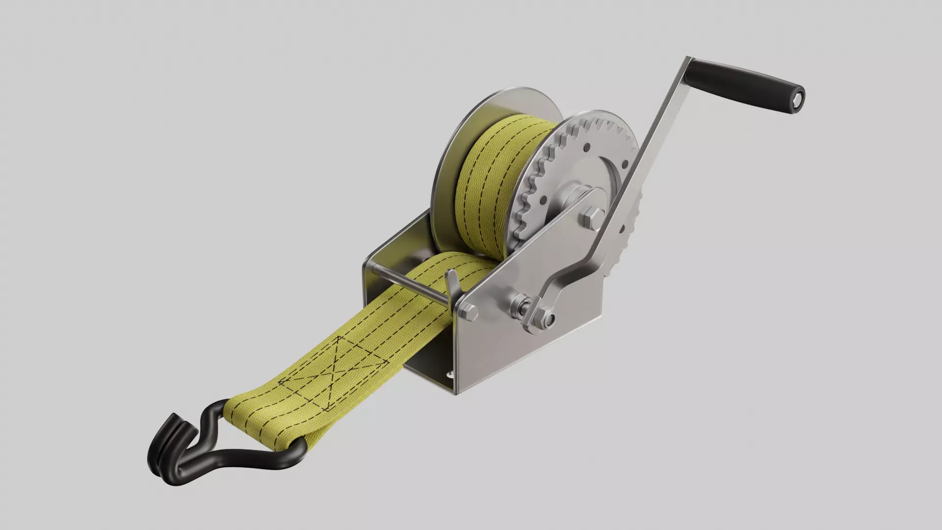 Manual winch 3D model_0