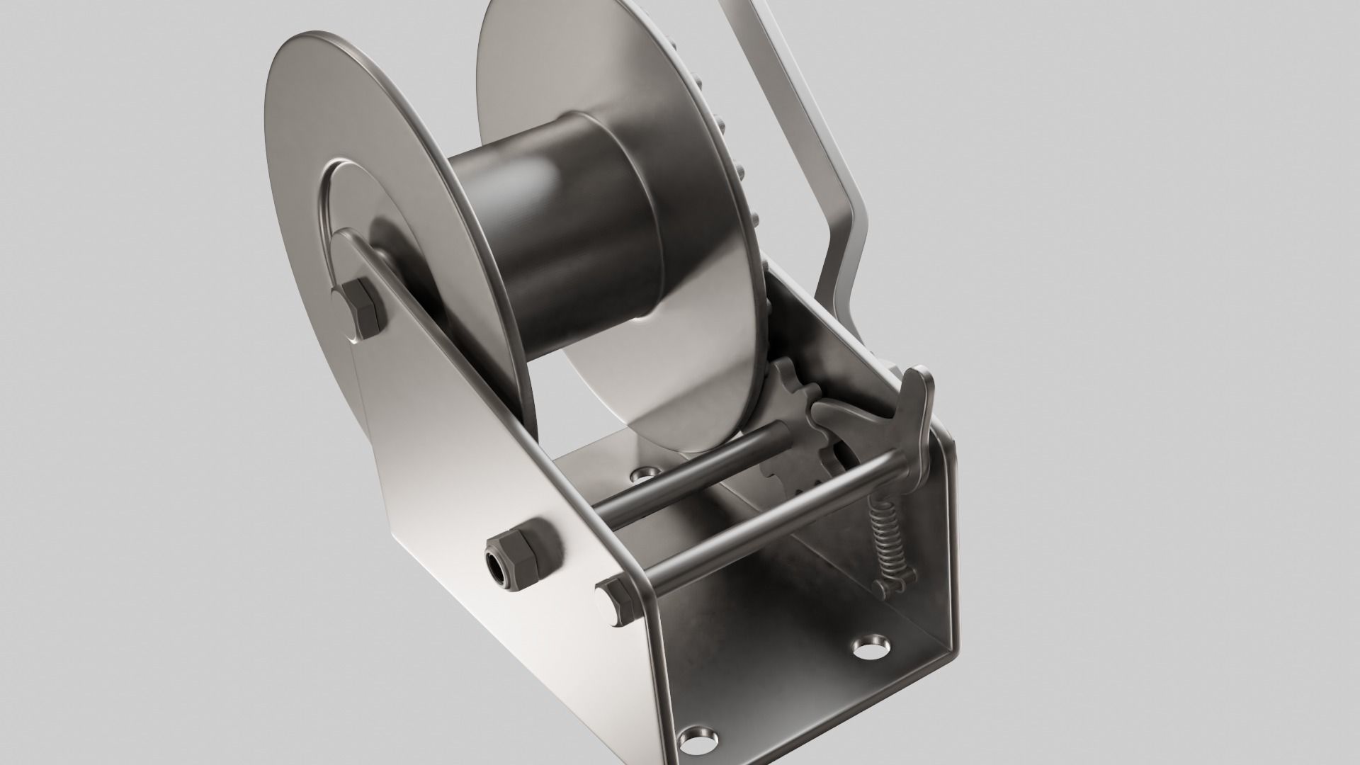 Manual winch 3D model_3