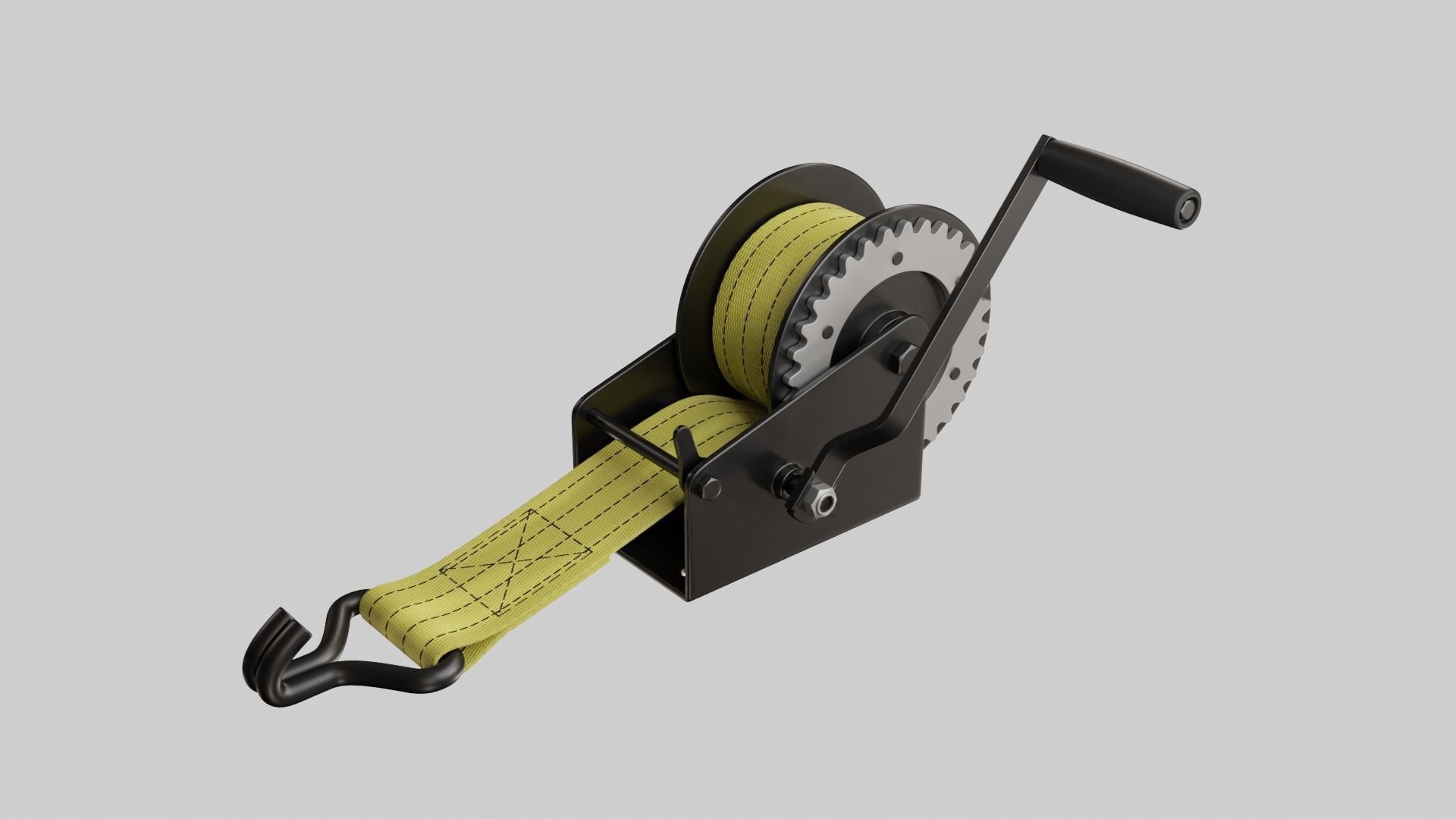 Manual winch 3D model_4