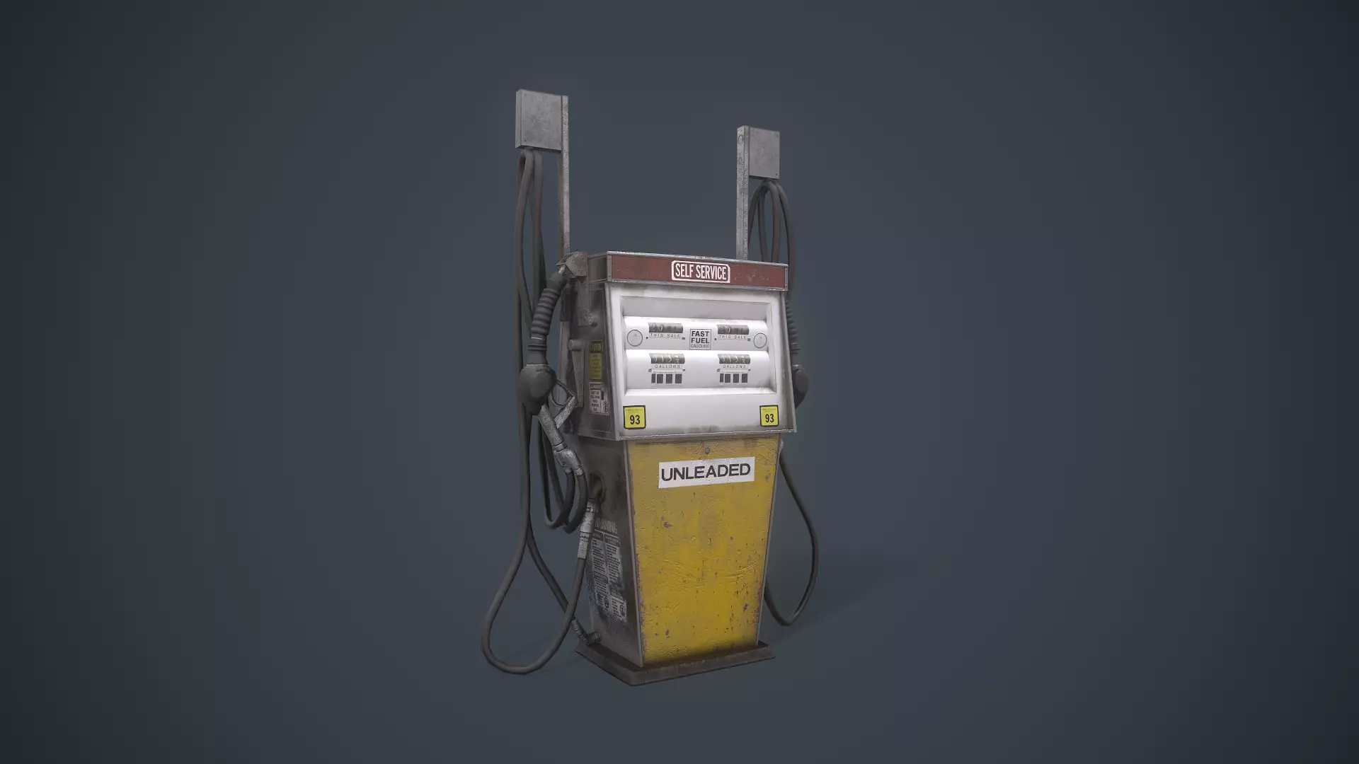 gas pump machine Low-poly 3D model
