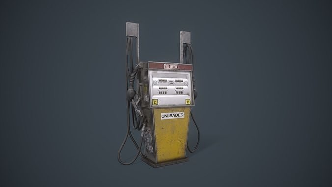 gas pump machine Low-poly 3D model