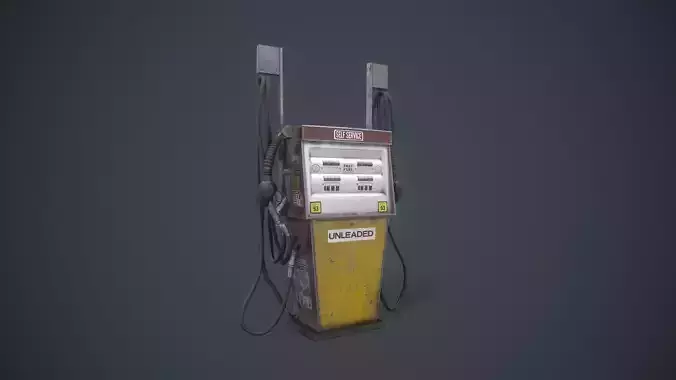 gas pump machine Low-poly 3D model