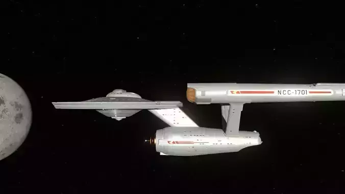 Constitution Class Starship Free 3D model