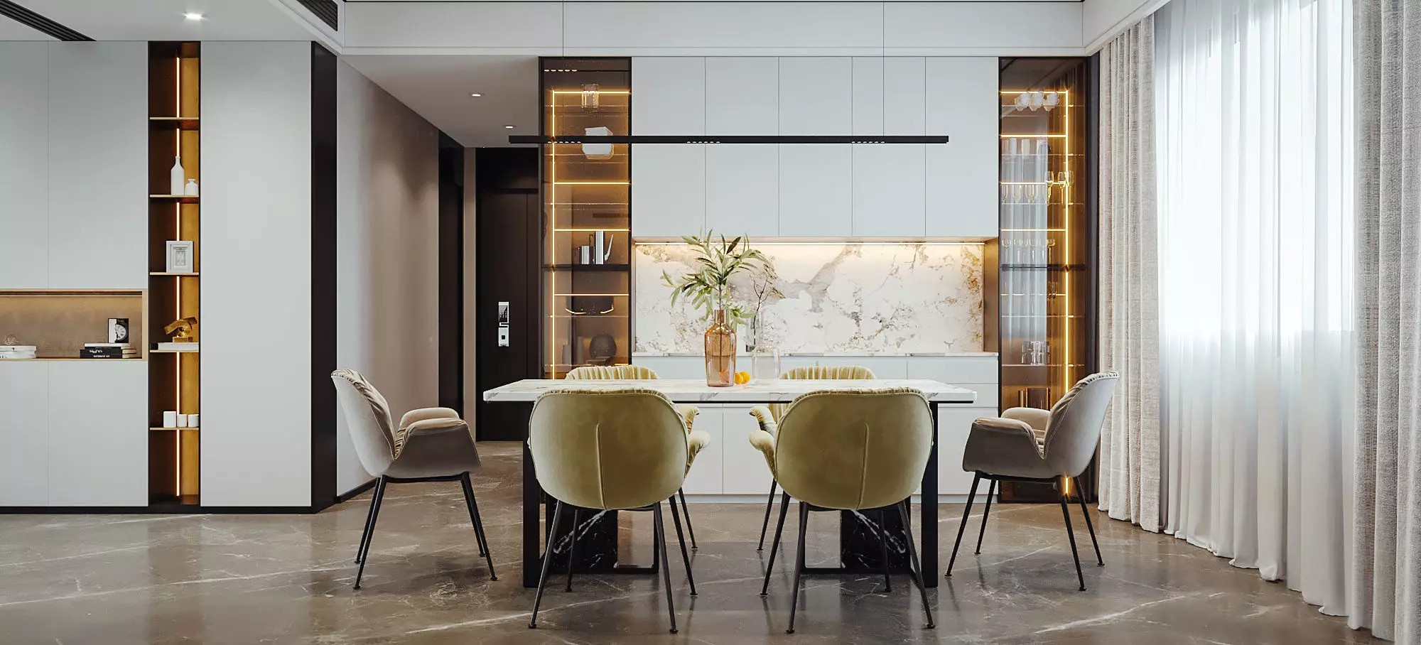 Modern luxury restaurant Free 3D print model_0