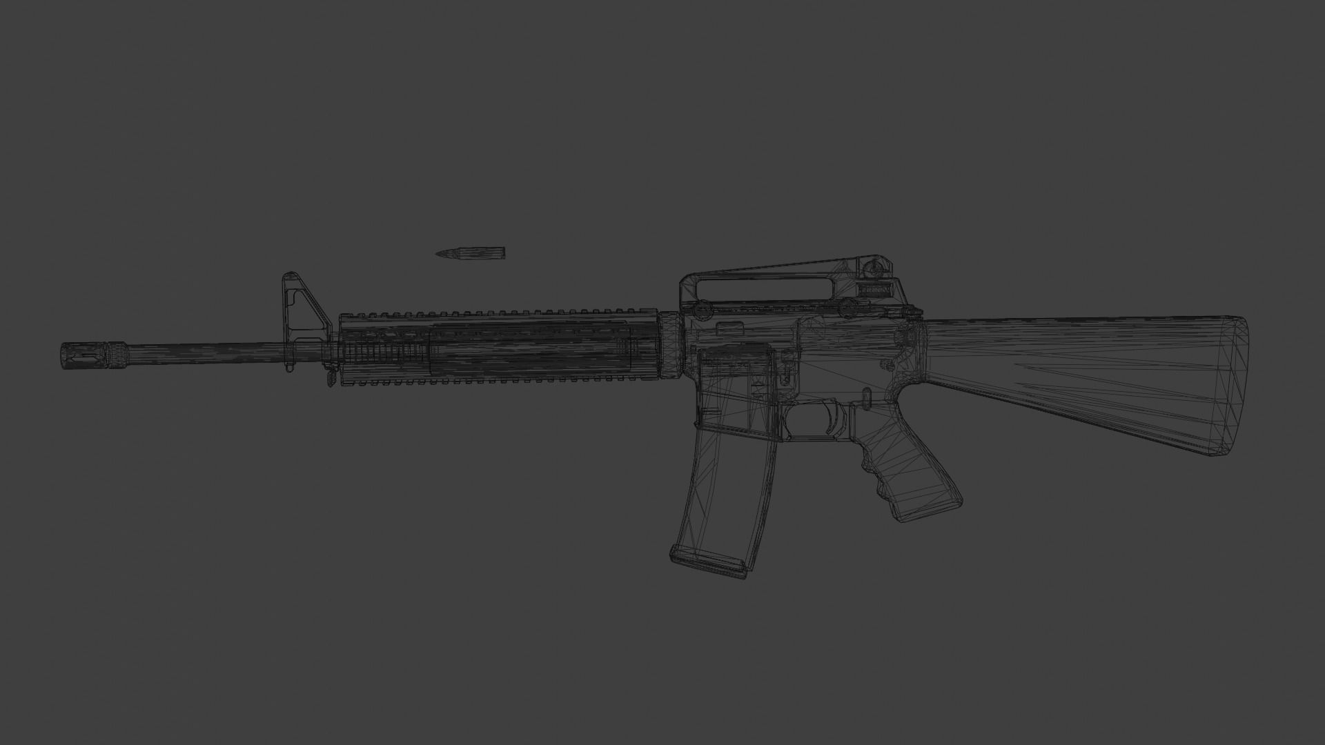 M16A3 ar - rifle Low-poly 3D model_1