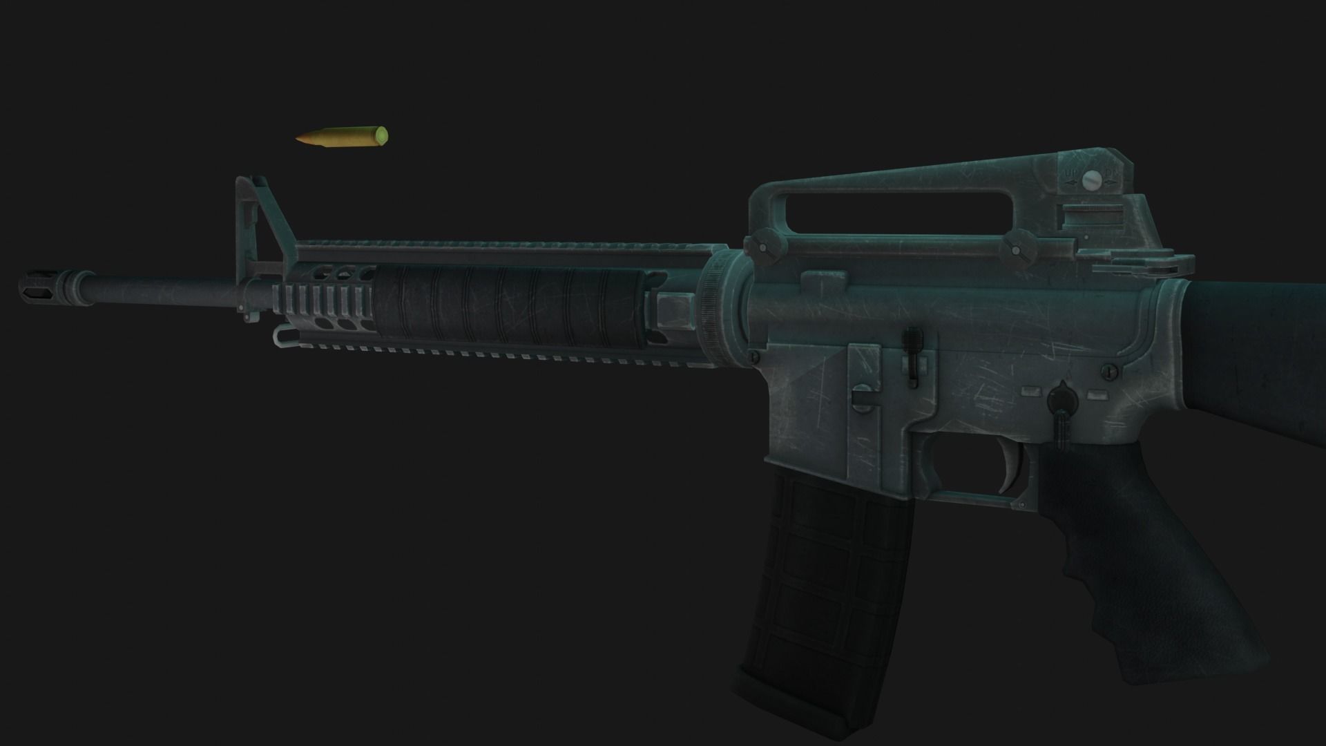 M16A3 ar - rifle Low-poly 3D model_2