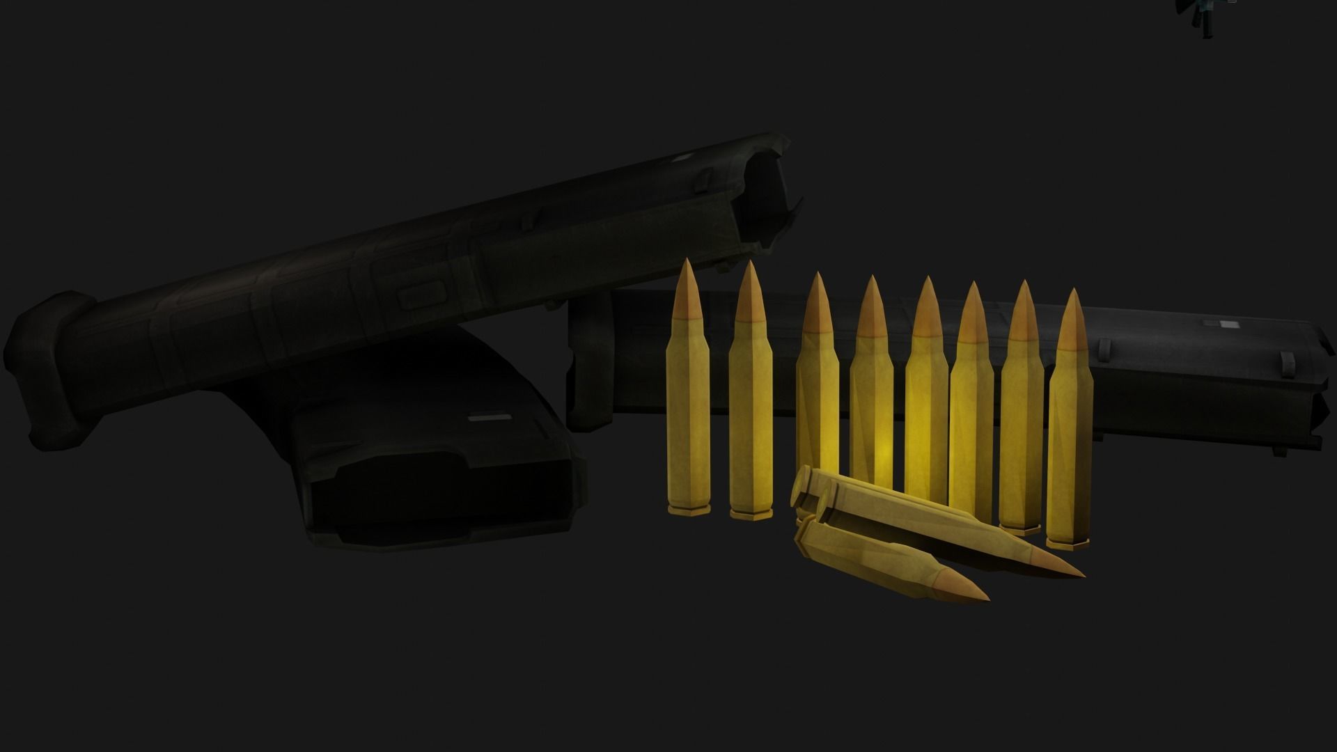 M16A3 ar - rifle Low-poly 3D model_3