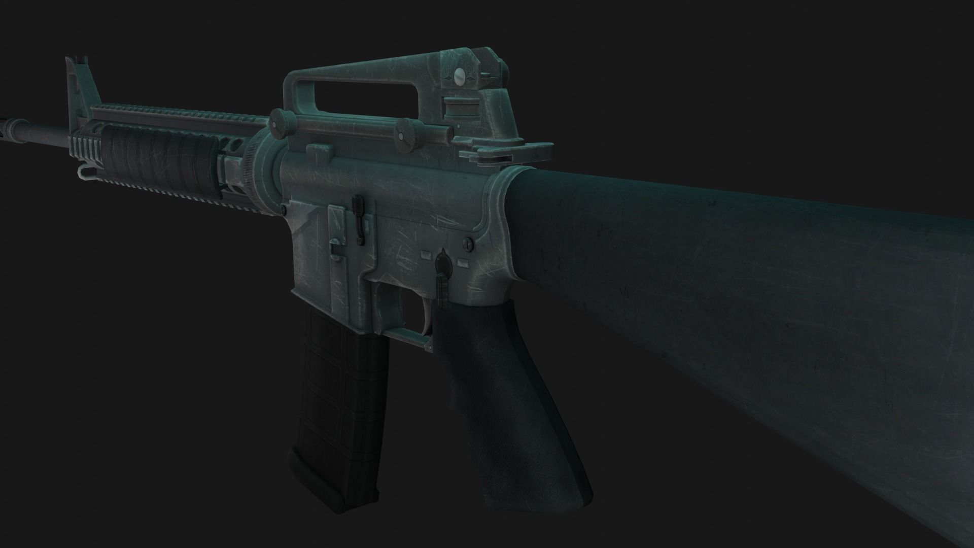 M16A3 ar - rifle Low-poly 3D model_4