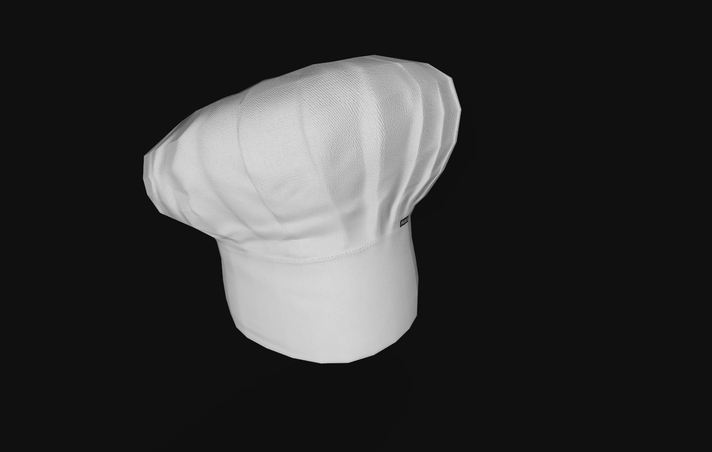 chef hat Low-poly 3D model_1