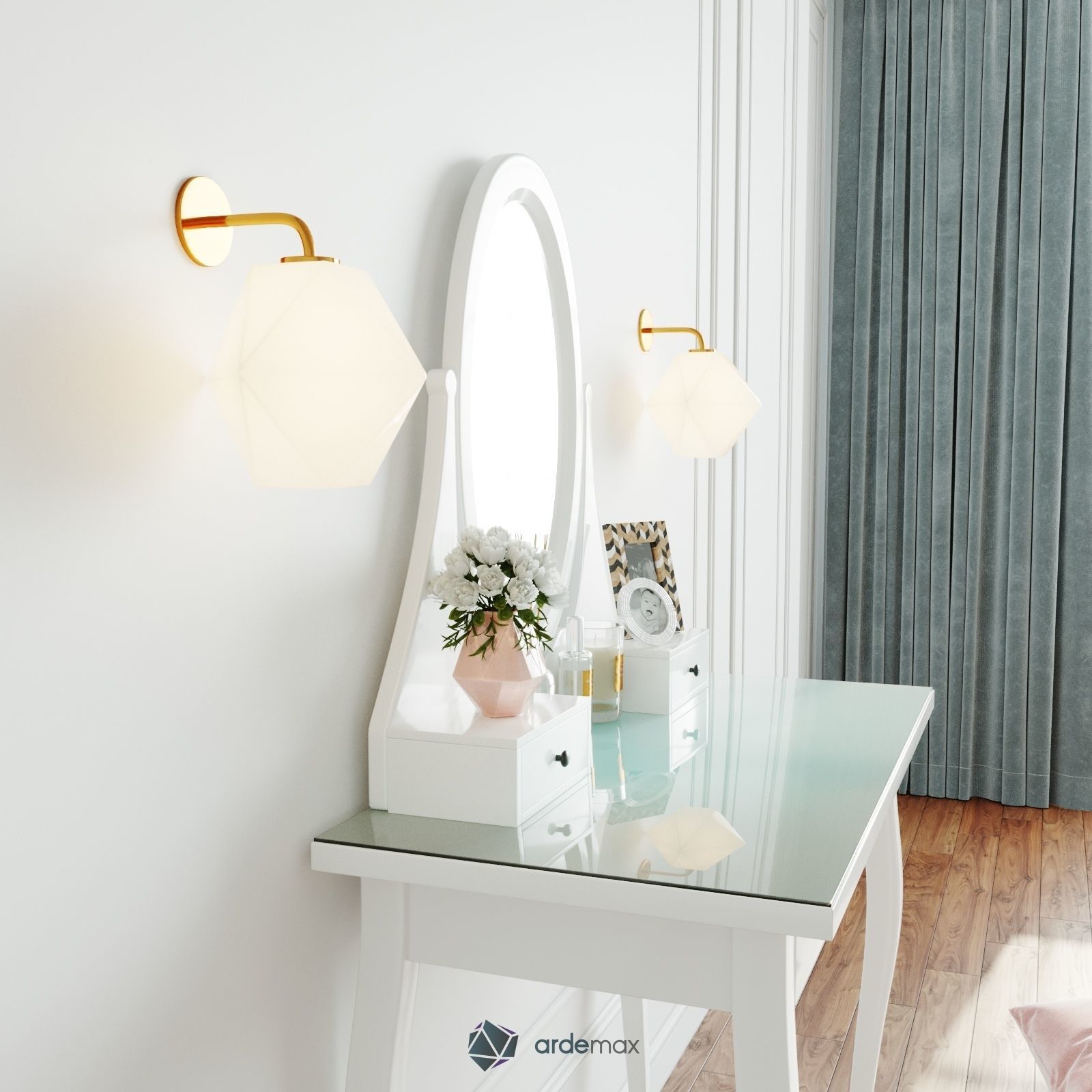 Dressing table with decor 3D model_2