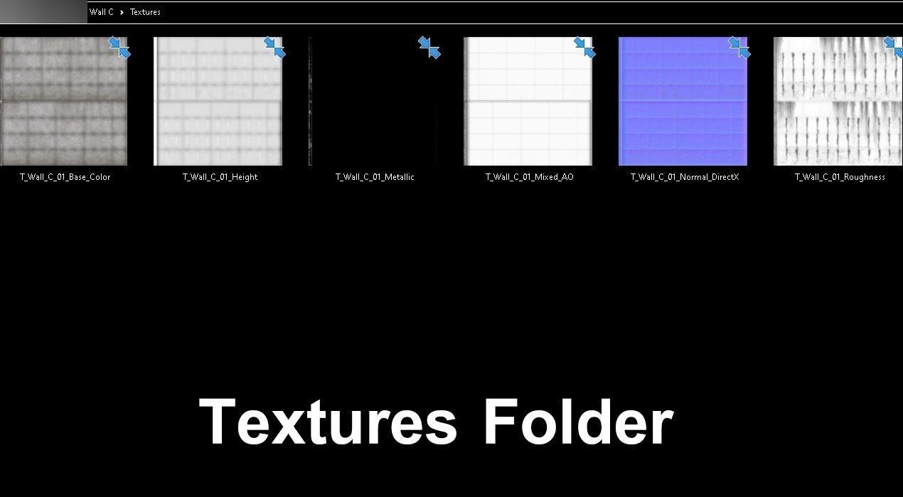 Concrete Wall - modular  Low-poly 3D model_2