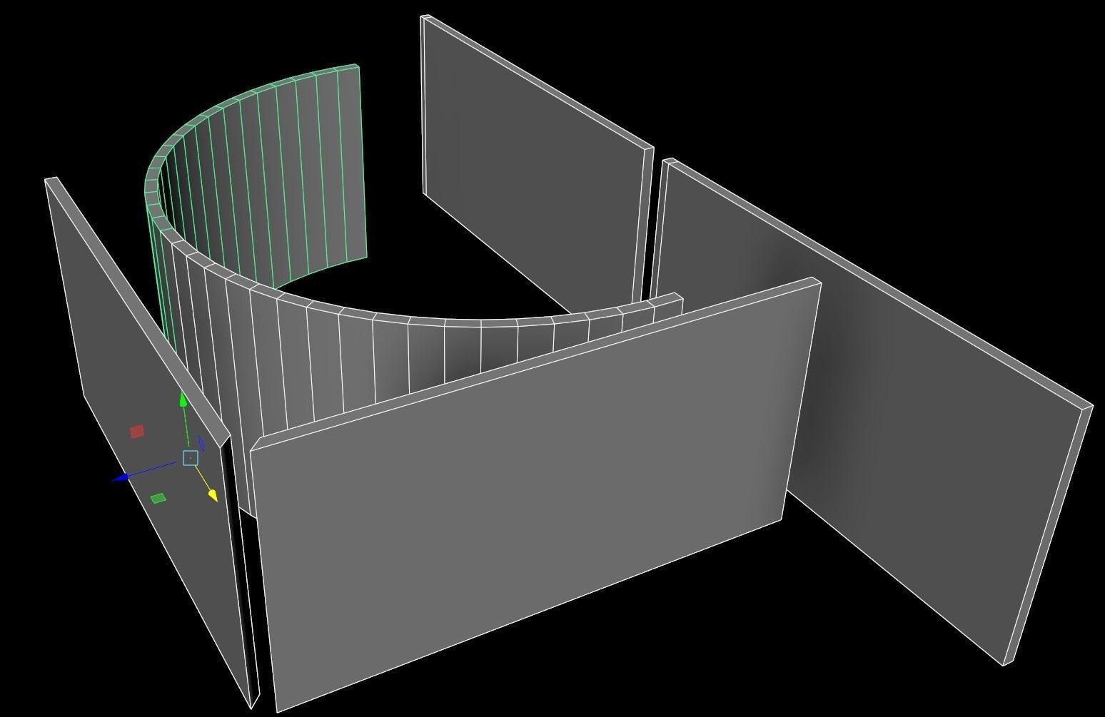 Concrete Wall - modular  Low-poly 3D model_7