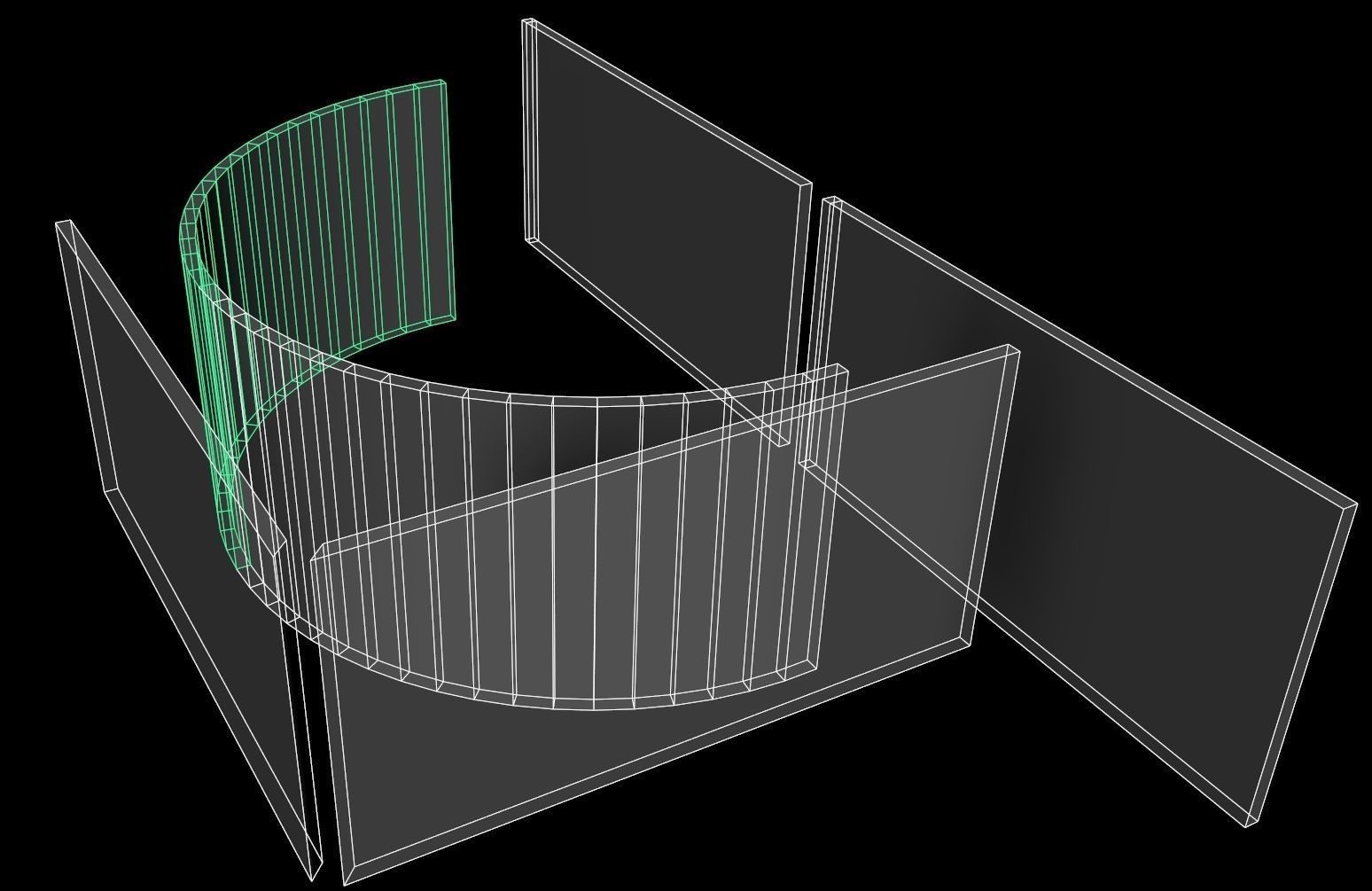Concrete Wall - modular  Low-poly 3D model_1