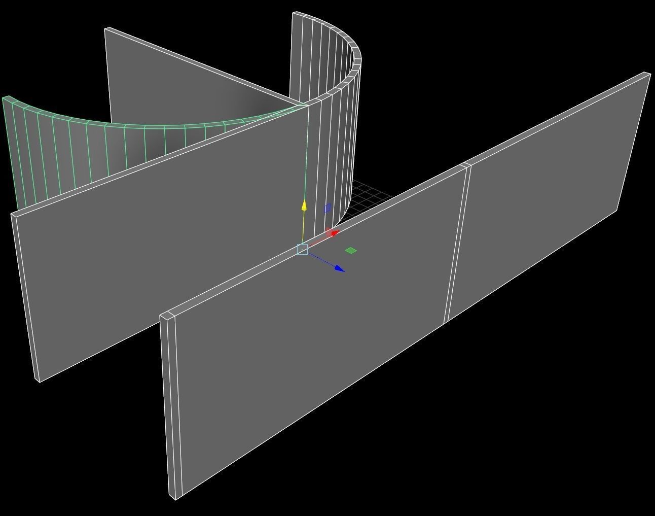 Concrete Wall - modular  Low-poly 3D model_10