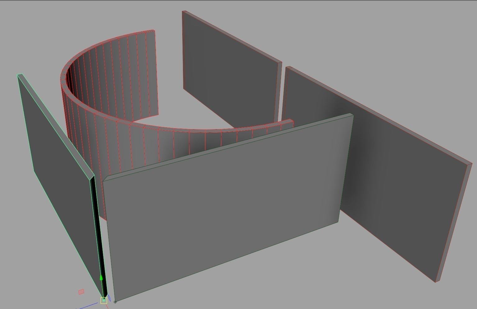 Concrete Wall - modular  Low-poly 3D model_6