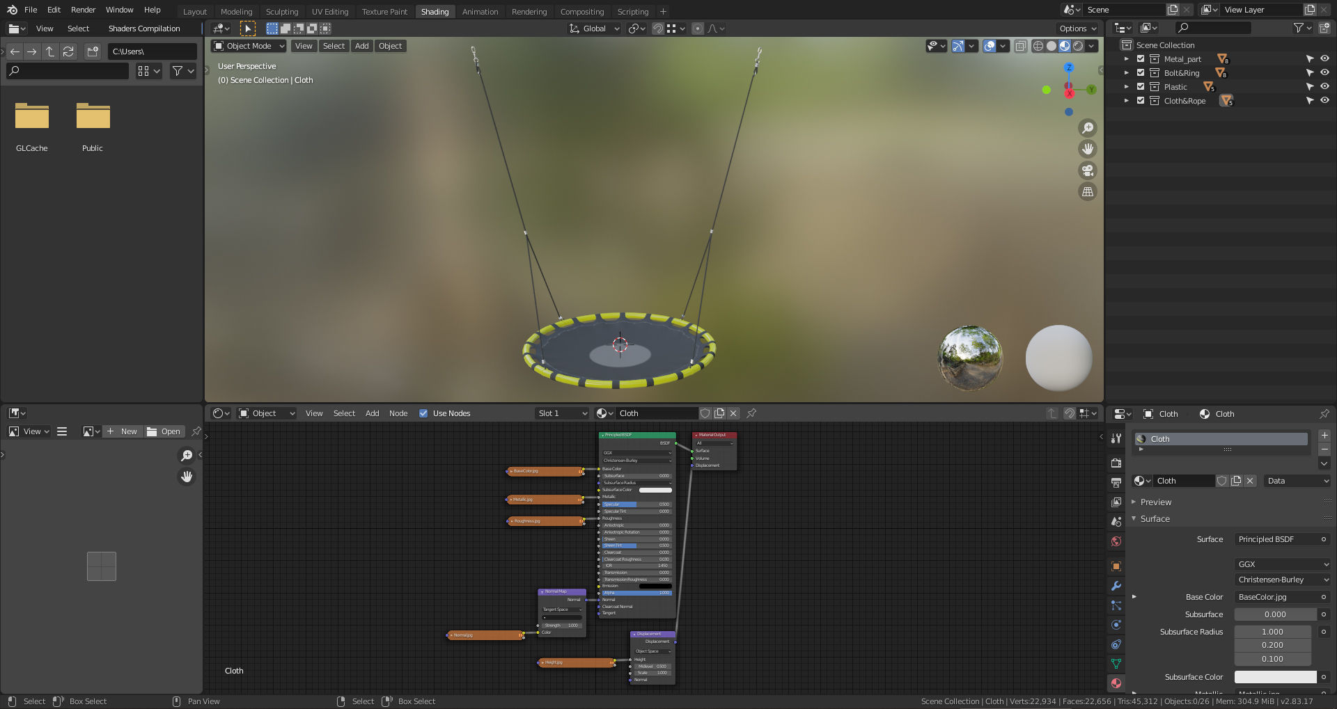 Swings nest seat with hanging ropes 3D model_11
