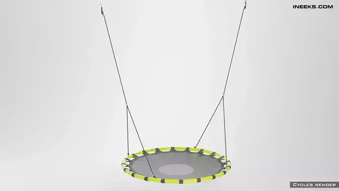 Swings nest seat with hanging ropes 3D model