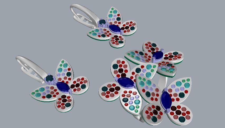 Ring and Earrings 39 3D print model_15