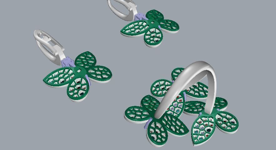 Ring and Earrings 39 3D print model_9
