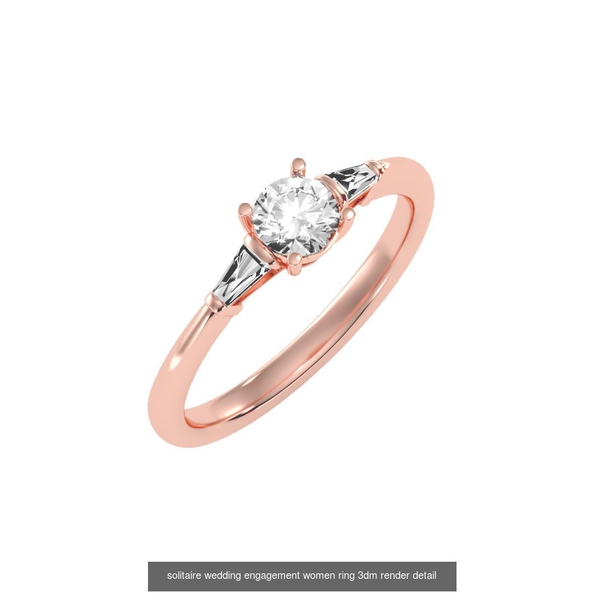 1000 solitaire wedding engagement women ring 3dm stl render 3D Model Collection_113