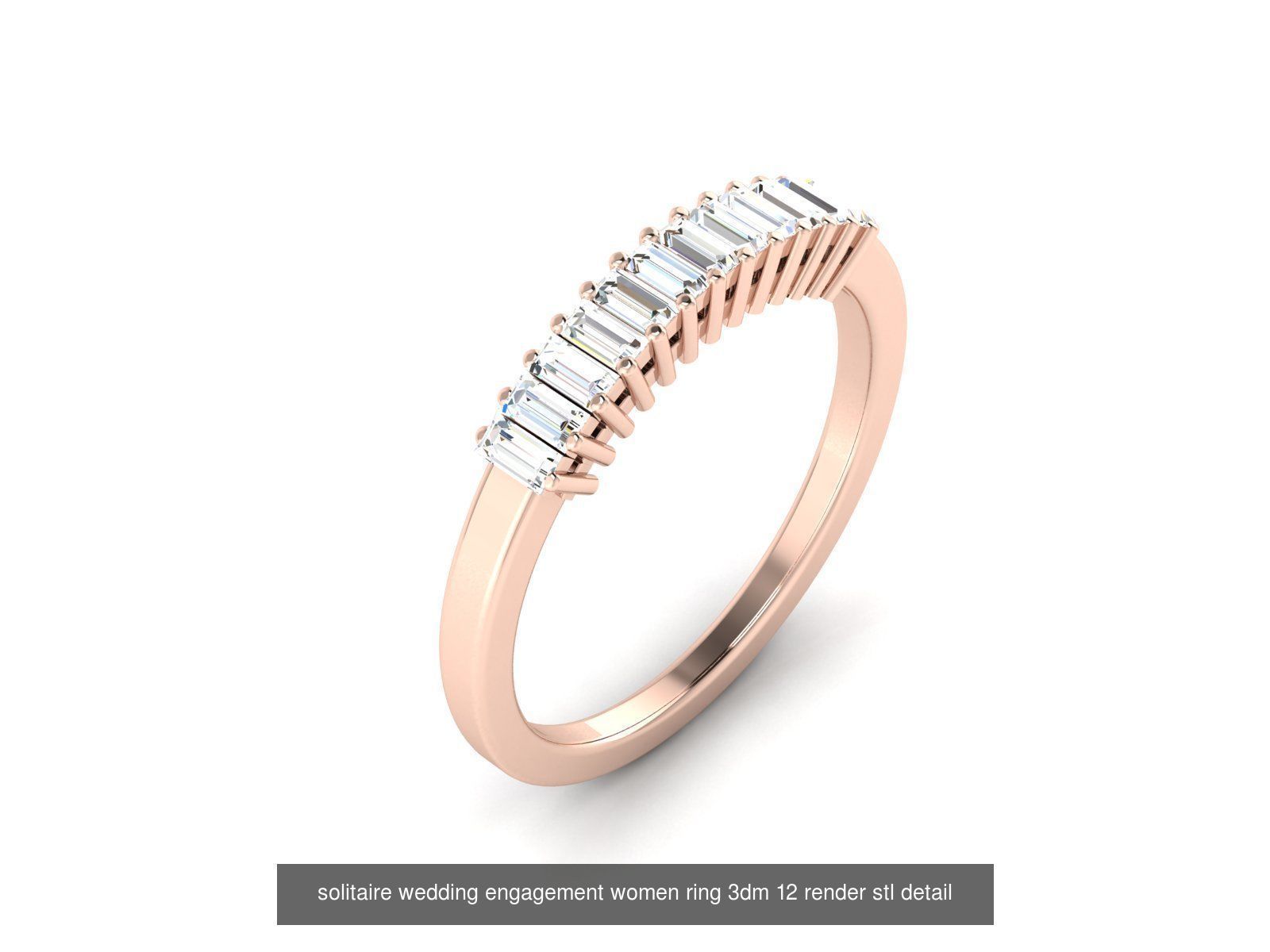1000 solitaire wedding engagement women ring 3dm stl render 3D Model Collection_106