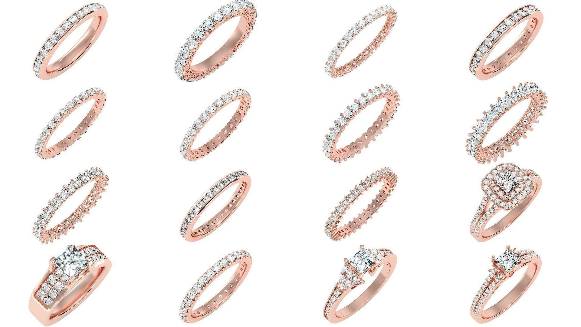 1000 solitaire wedding engagement women ring 3dm stl render 3D Model Collection_9