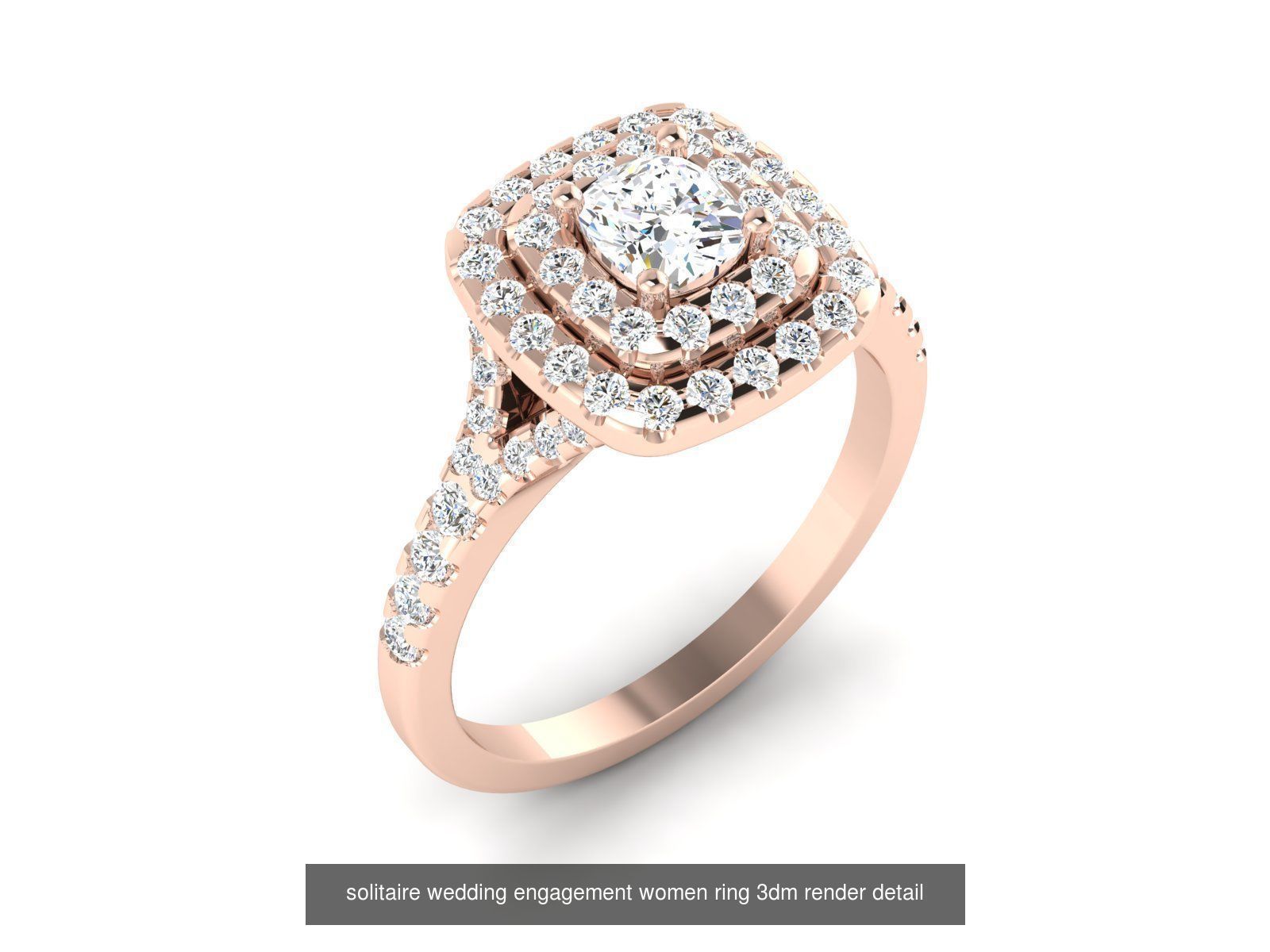 1000 solitaire wedding engagement women ring 3dm stl render 3D Model Collection_33
